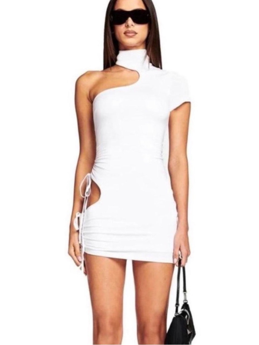 I.AM.GIA Lara White One-Shoulder Cutout Mini Dress
